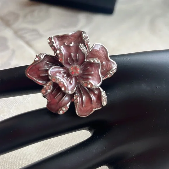 Beautiful, vintage dusty pink flower ring. - Picture 3 of 6